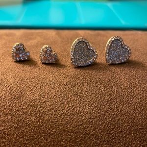 Heart earrings- 2 pairs